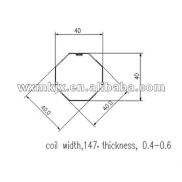 YX40-40 Tubo octogonal que forma la máquina de acero